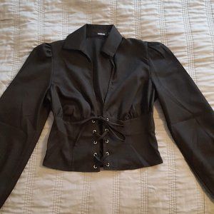 NWOT Lace Up Blouse